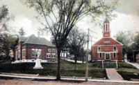 Meredith Public Library and Baptist Church, 1905.